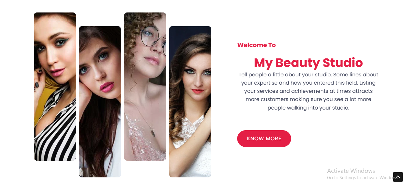 Modern Salon Website UI Design Portfolio Example